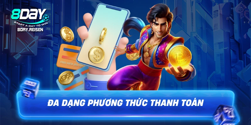 Đa dạng phương thức thanh toán tại 8Day